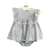 Babidu Baby Girl Pale Blue Tunic Dress and Jam Pants